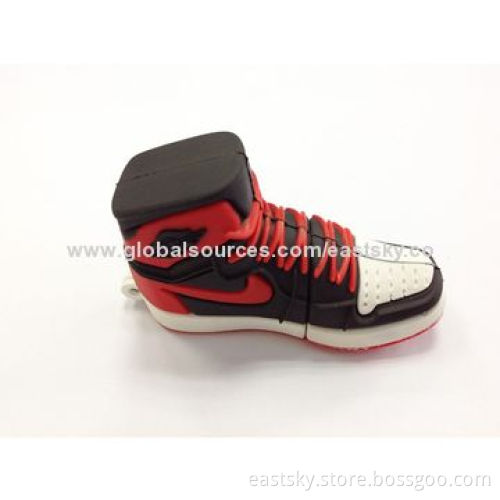 Custom sports shoe shape USB flash drive, made of soft PVC material, OEM orders are welcomeNew